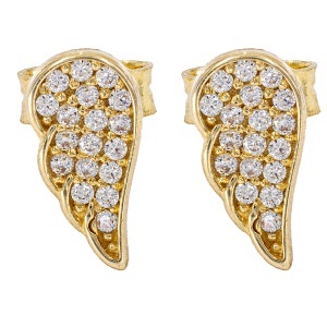 Cercei aur galben 14 K model ARIPA DE INGER