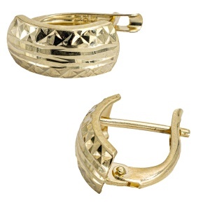 Cercei aur galben 14 K model GEOMETRIC FATETAT - Img 2