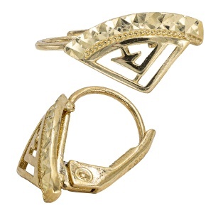 Cercei aur galben 14 K model GEOMETRIC - Img 2