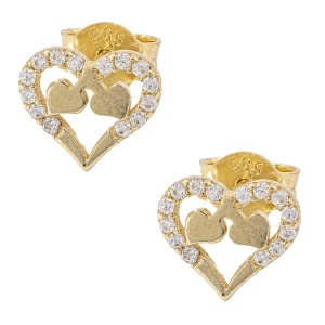 Cercei aur galben 14 K model INIMIOARA
