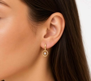 Cercei aur galben 14 K model ROTUND