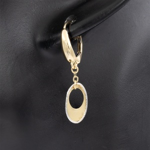Cercei din aur galben 14 K colectie noua ITALIA model OVAL - Img 2