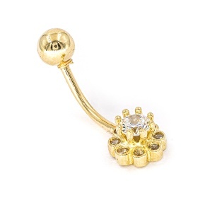 Cercel pentru buric aur galben 14 K model FLORICICA