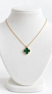 Colier aur galben 14 K colectie ITALIA model FLOARE - GREEN - Img 2