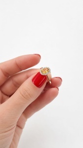 Inel aur galben 14 K colectie ITALIA model OVAL - Img 2