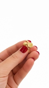 Inel aur galben 14 K model BILUTA FATETATA - Img 2