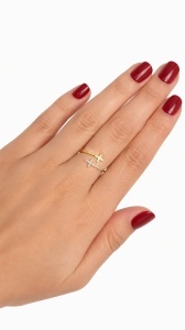 Inel aur galben 14 K model CRUCIULITE