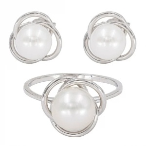 Bijuterii aur alb 14 K Set colectie noua ITALIA model TURBAN - Img 4