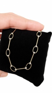 Bijuterii aur galben 14 K bratara colectie noua ITALIA model GEOMETRIC - Img 2