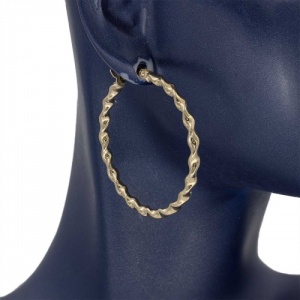 Bijuterii aur galben 14 K cercei colectie noua ITALIA model CREOLI - RASUCITI - Img 4