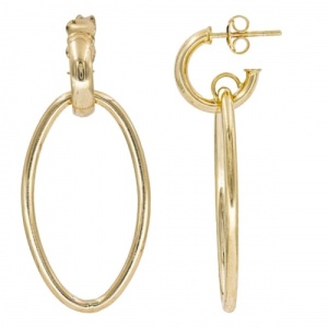Bijuterii aur galben 14 K cercei colectie noua ITALIA model OVAL - Img 4