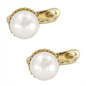 Bijuterii aur galben 14 K cercei colectie noua ITALIA model PERLA - Img 2