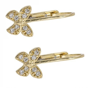 Bijuterii aur galben 14 K cercei colectie noua model FLUTURAS - Img 2