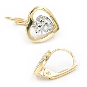 Bijuterii aur galben 14 K cercei colectie noua model INIMA - Img 2