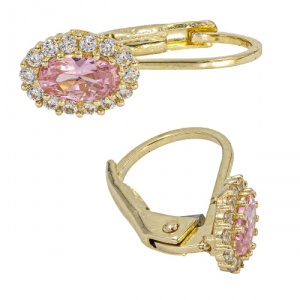 Bijuterii aur galben 14 K cercei colectie noua model OVAL - Img 2
