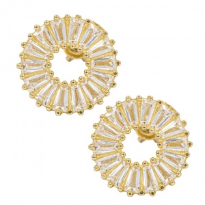 Bijuterii aur galben 14 K cercei colectie noua model ROTUND