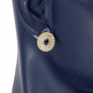 Bijuterii aur galben 14 K cercei colectie noua model ROTUND - Img 3
