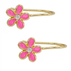 Bijuterii aur galben 14 K cercei copii colectie noua model FLORICICA - Img 2