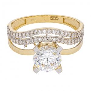 Bijuterii aur galben 14 K inel colectie noua model ABSTRACT - Img 2