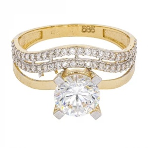 Bijuterii aur galben 14 K inel colectie noua model ABSTRACT - Img 3