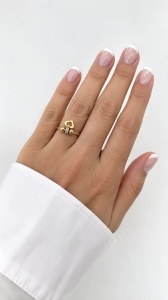 Bijuterii aur galben 14 K inel colectie noua model CHARM - INIMA