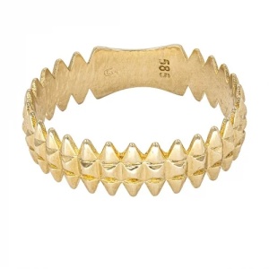 Bijuterii aur galben 14 K inel colectie noua model GEOMETRIC - Img 3