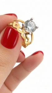 Bijuterii aur galben 14 K inel colectie noua model INFINITY