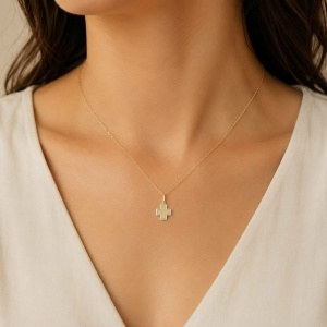Bijuterii aur galben 14 K lant cu pandantiv colectie noua ITALIA model CRUCE