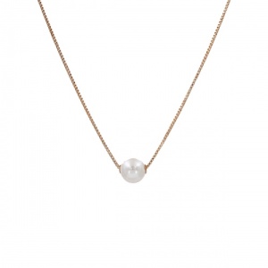 Bijuterii aur roz 14 K Colier colectie noua ITALIA model PERLA - Img 1