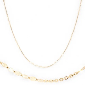 Bijuterii aur roz 14 K lant colectie noua 55 cm - Img 5