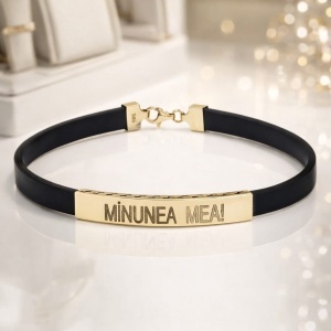 Bijuterii personalizate aur 14 K bratara silicon PERSONALIZATA colectie noua model PLACUTA - Img 3