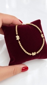 Bratara aur galben 14 K colectie ITALIA model BILUTE SI FLUTURAS - Img 4