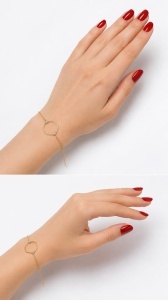Bratara aur galben 14 K colectie ITALIA model GEOMETRIC - Img 2