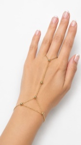 Bratara cu inel aur galben 14 K model BILUTE FATETATE