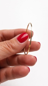 Cercei aur galben 14 K colectie ITALIA model CREOLI 3.5 cm - Img 2