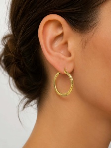 Cercei aur galben 14 K colectie ITALIA model CREOLI