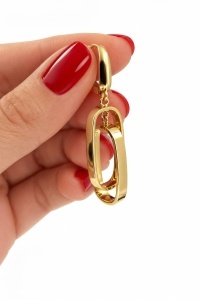 Cercei aur galben 14 K colectie ITALIA model GEOMETRIC - Img 3