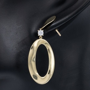 Cercei aur galben 14 K colectie ITALIA model OVAL - Img 2