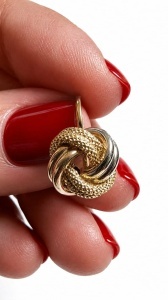 Cercei aur galben 14 K colectie ITALIA model TURBAN - Img 2