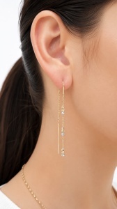 Cercei aur galben 14 K model BILUTE