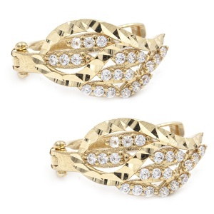 Cercei aur galben 14 K model FRUNZA