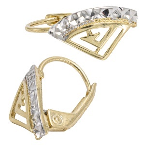 Cercei aur galben 14 K model GEOMETRIC - Img 2
