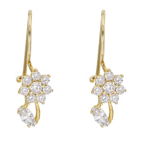 Cercei copii aur galben 14 K model FLORICICA