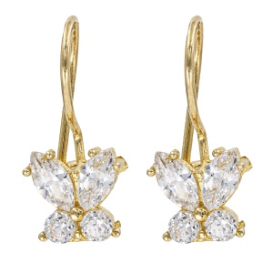 Cercei copii aur galben 14 K model FLUTURAS