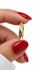 Cercei copii aur galben 14 K model TORTITA 1.2 cm - Img 2