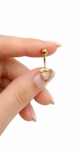 Cercel pentru buric aur galben 14 K model INIMA