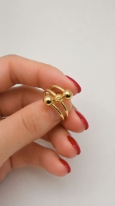Inel aur galben 14 K model BILUTE - Img 2