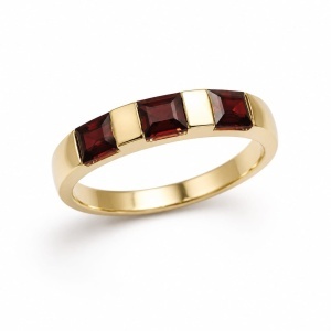 Inel aur galben 14 K model GRANAT - Img 2
