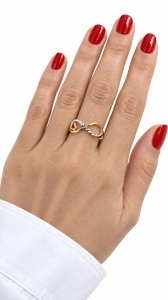 Inel aur galben 14 K model INFINITY - Img 3