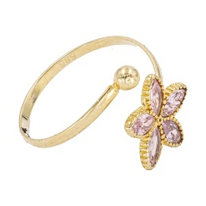 Inel copii aur galben 14 K model FLORICICA - PINK - Img 2